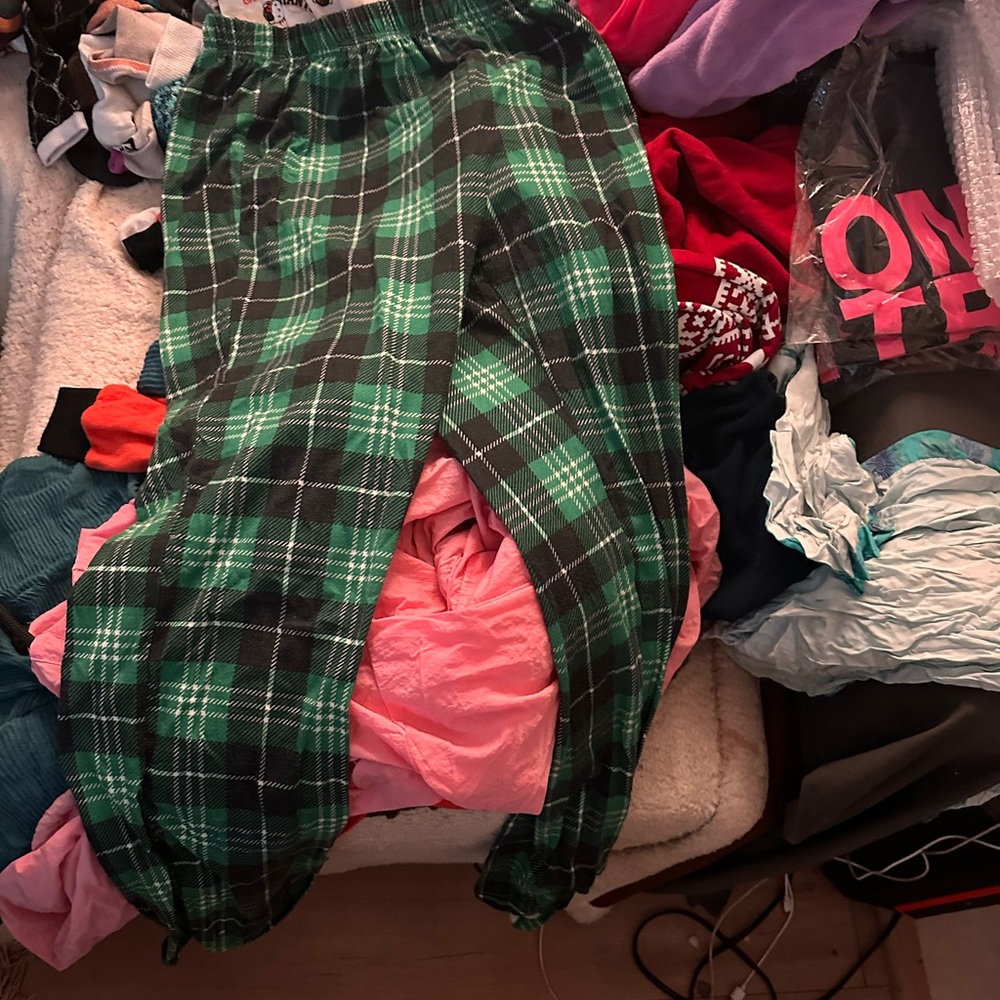 PatPat Green Plaid Pajama Pants